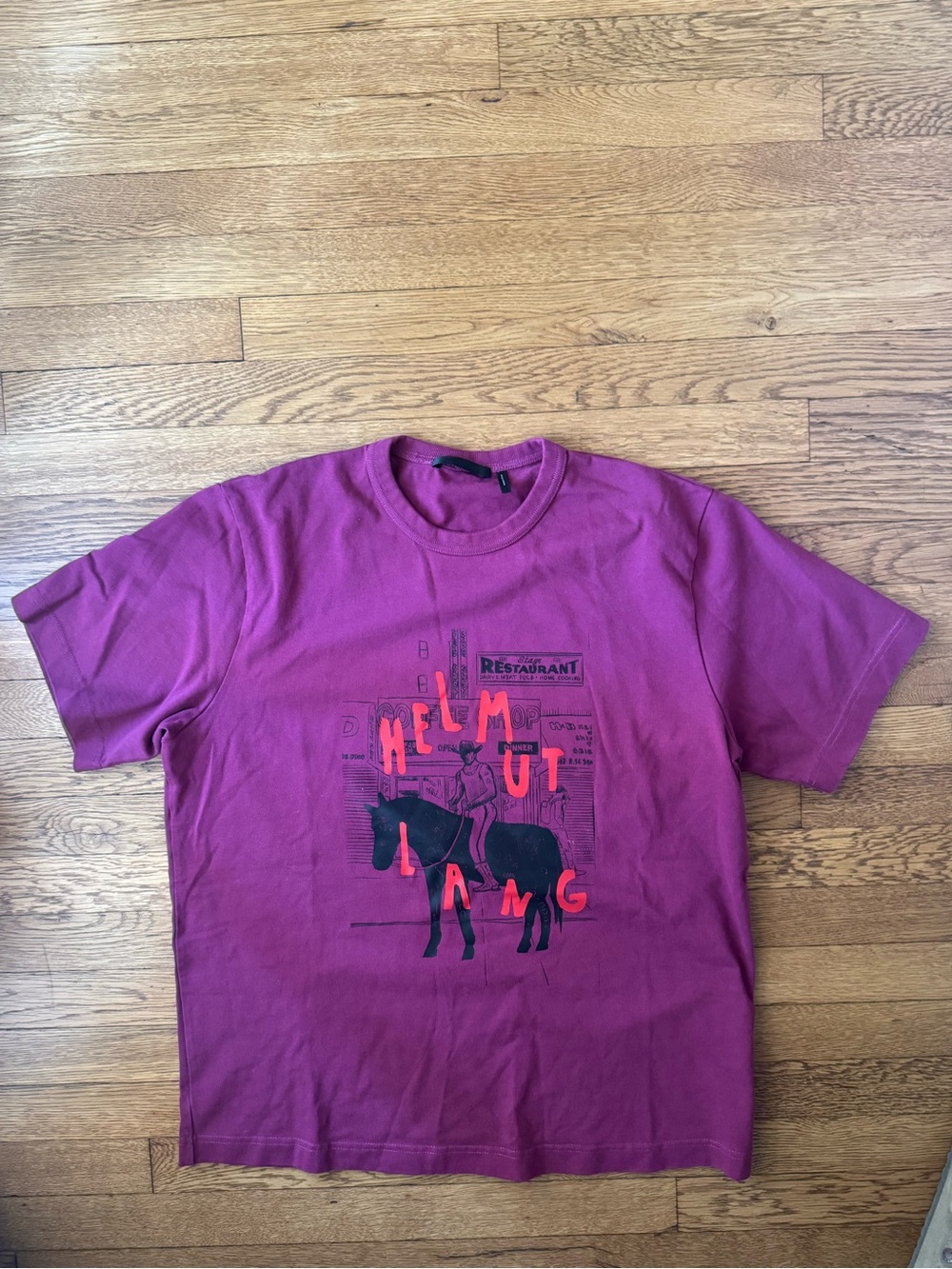 Helmut Lang x Antwaun Sargent Cowboy Raspberry T-Shirt